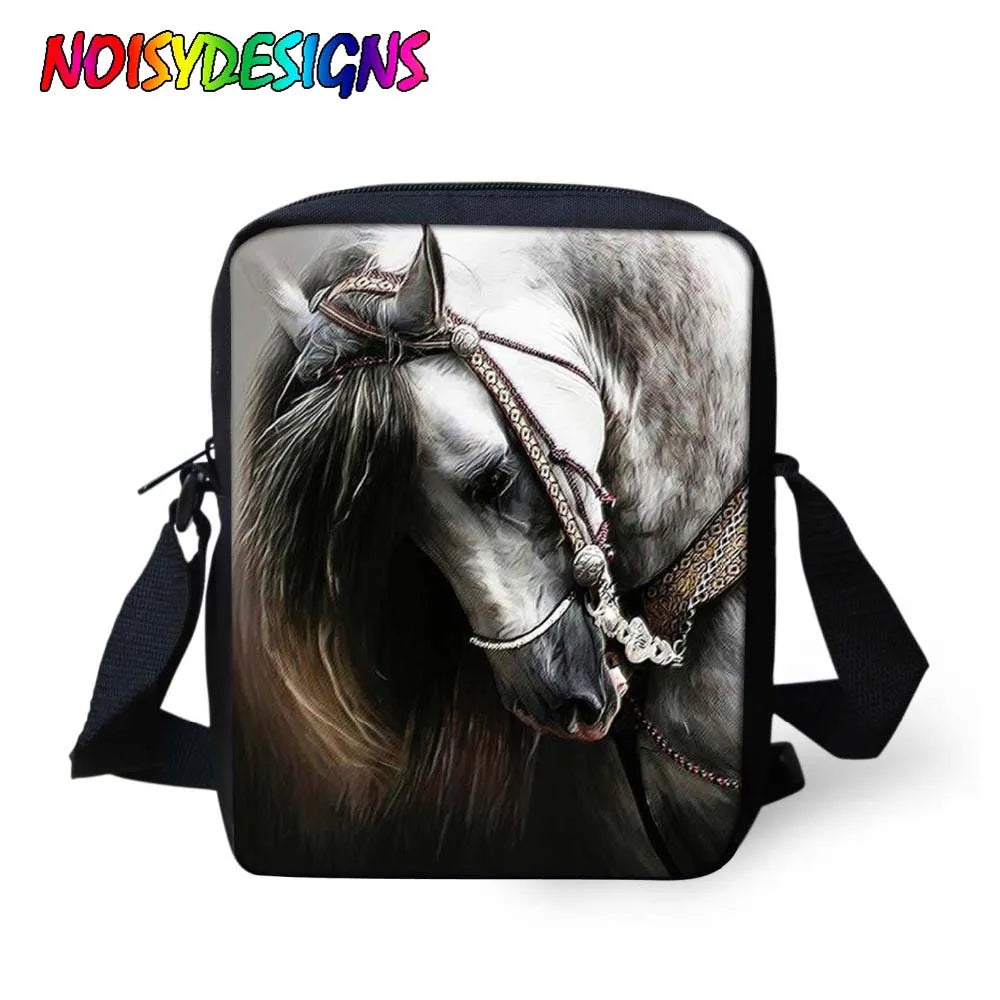 Small 3D Horse Messenger Bag for Girls Boys Women