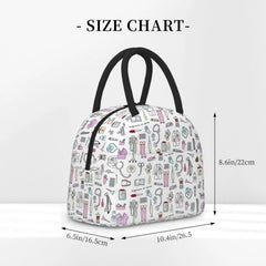 Travel Nurse Bag Insulated Lunch Bags Women Nurse Print Food Case School Cooler