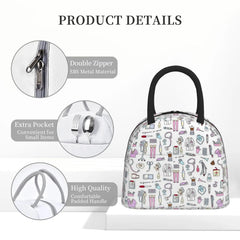 Travel Nurse Bag Insulated Lunch Bags Women Nurse Print Food Case School Cooler