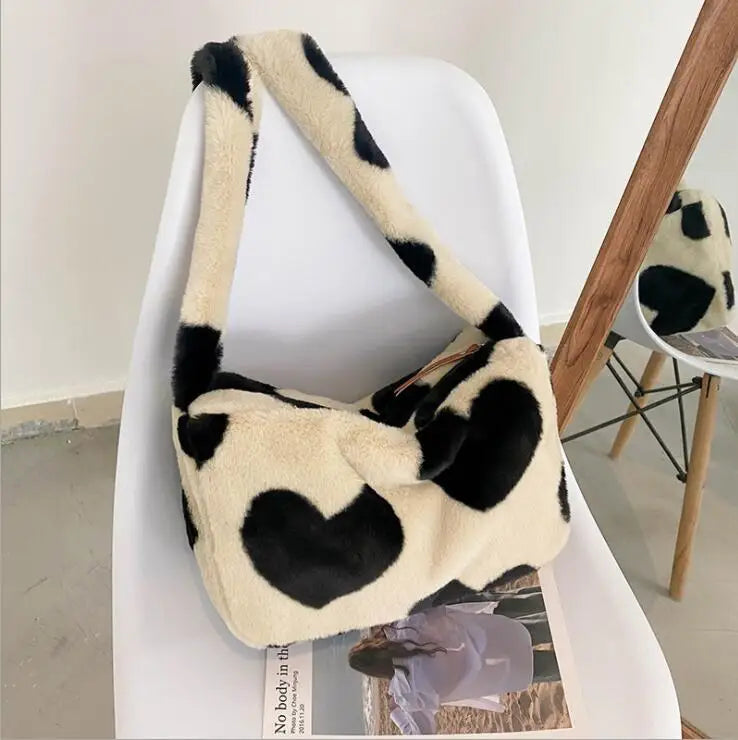 NONSAR Plush Tote Bag Women's Shoulder Messenger Armpit Bag