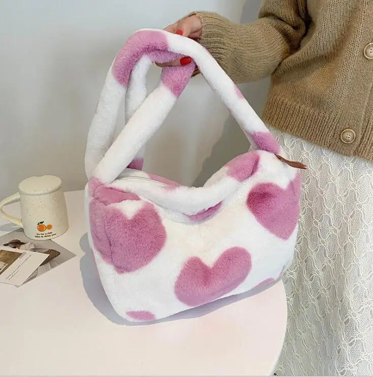 NONSAR Plush Tote Bag Women's Shoulder Messenger Armpit Bag