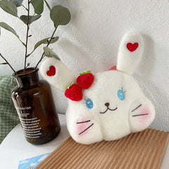 NONSAR Strawberry Rabbit Plush Bag Girl Lolita Style Messenger Bag