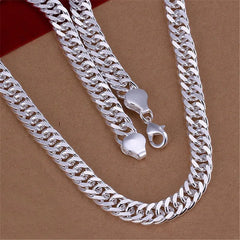925 Sterling Silver 10MM Chain Necklace Solid Wedding Jewelry
