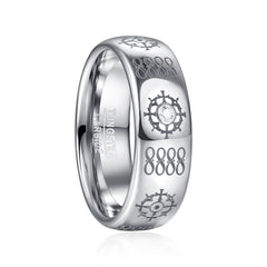 8mm Tungsten Carbide Steel Ring Zircon Brushed Celtic Knot Laser Fire Organic Mo