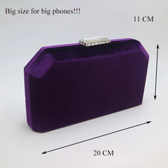 Velvet Evening Bags for Party Prom Green/Purple/Blue/Red