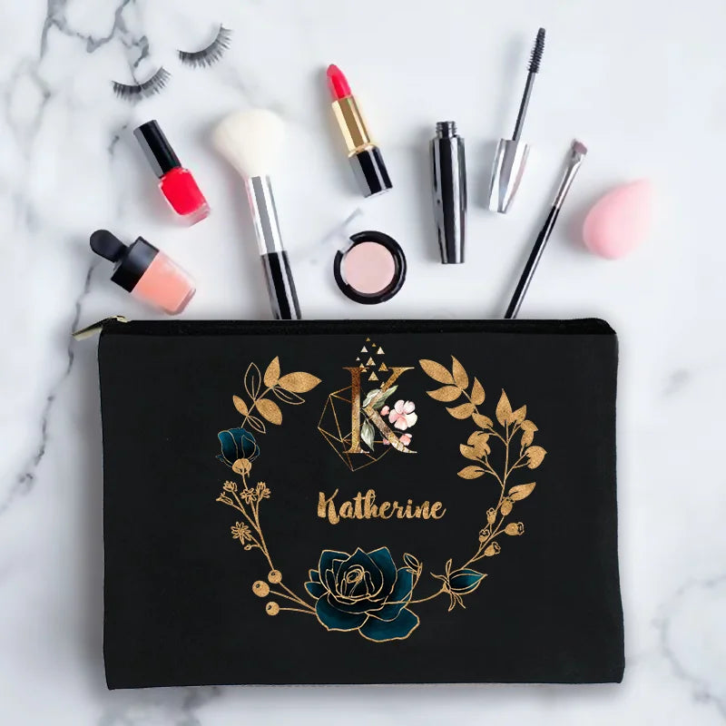 Name Motto Women Cosmetic Bag Toiletry Bag Make Up Bags For Girls