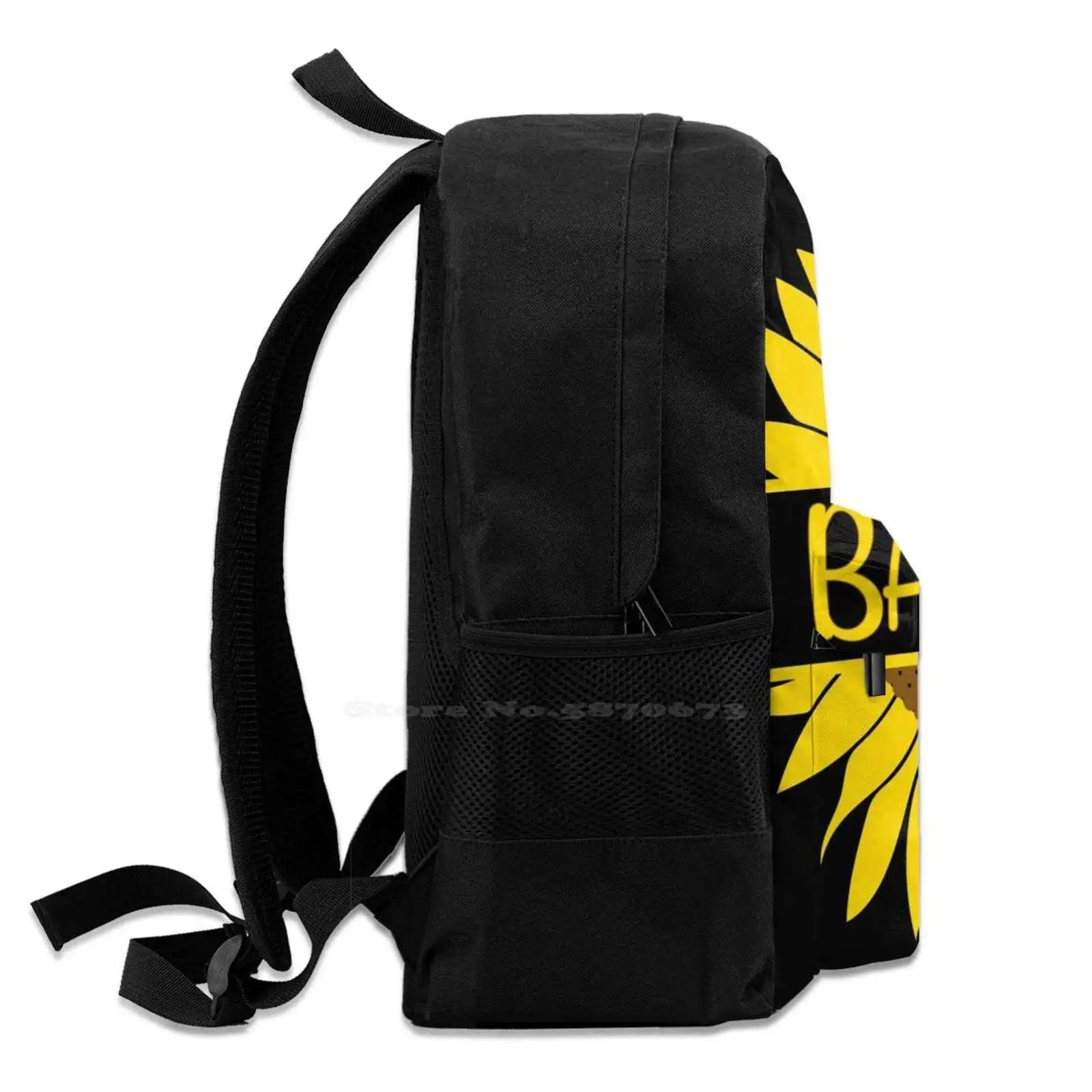 Sunflower Name Tag Travel Backpack for Girls