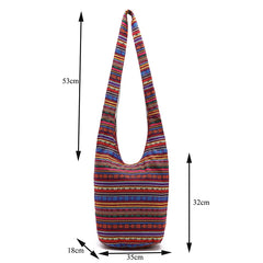 National Bucket Crossbody Linen Bag Women's Handbag