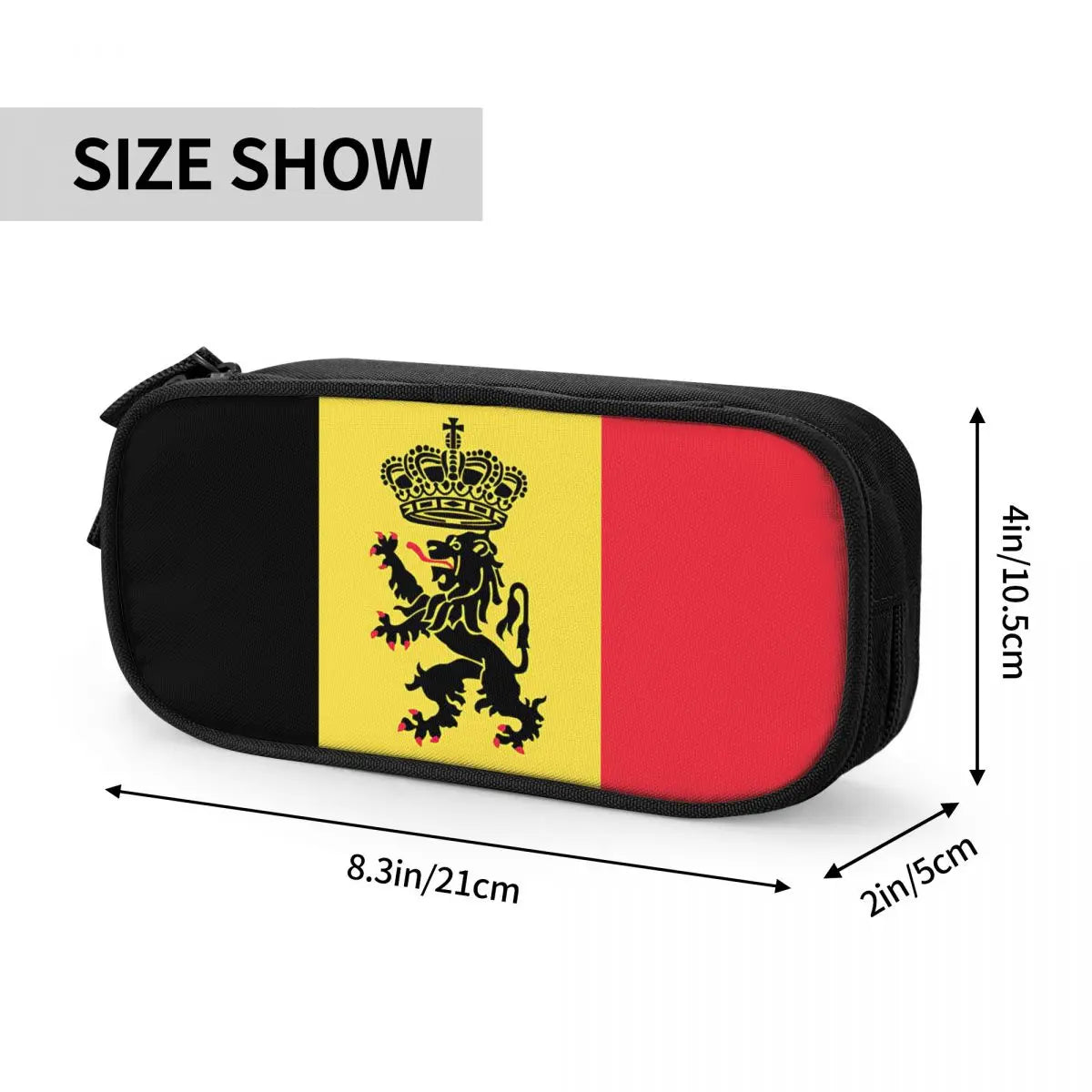 Belgium National Emblem Flag Zipper Pen Bag