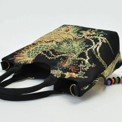 Embroidered Peacock Bag Canvas Shoulder Cross Bag