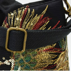 Embroidered Peacock Bag Canvas Shoulder Cross Bag