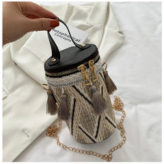 National Style Shoulder Bag for Women Crossbody Tassel Handbag