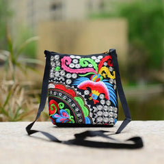 National Women Ethnic Peony Min Shoulder Bag Embroidery Handbag