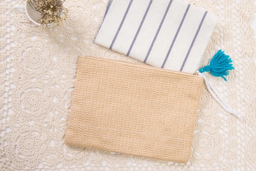 National clutch bag straw bag retro leisure ring beach bag handbag