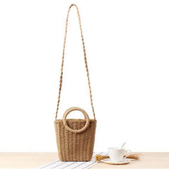 National handcuffs dual-use woven bag travel holiday straw bag