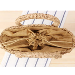 National handcuffs dual-use woven bag travel holiday straw bag