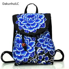 National Canvas Ethnic Backpack Women Travel Bag