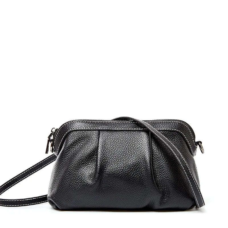 Natural CowSkin Girls Crossbody Bag Small Leather Shoulder Bags
