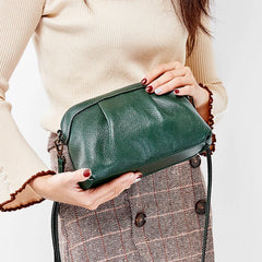 Natural CowSkin Girls Crossbody Bag Small Leather Shoulder Bags