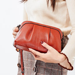 Natural CowSkin Girls Crossbody Bag Small Leather Shoulder Bags