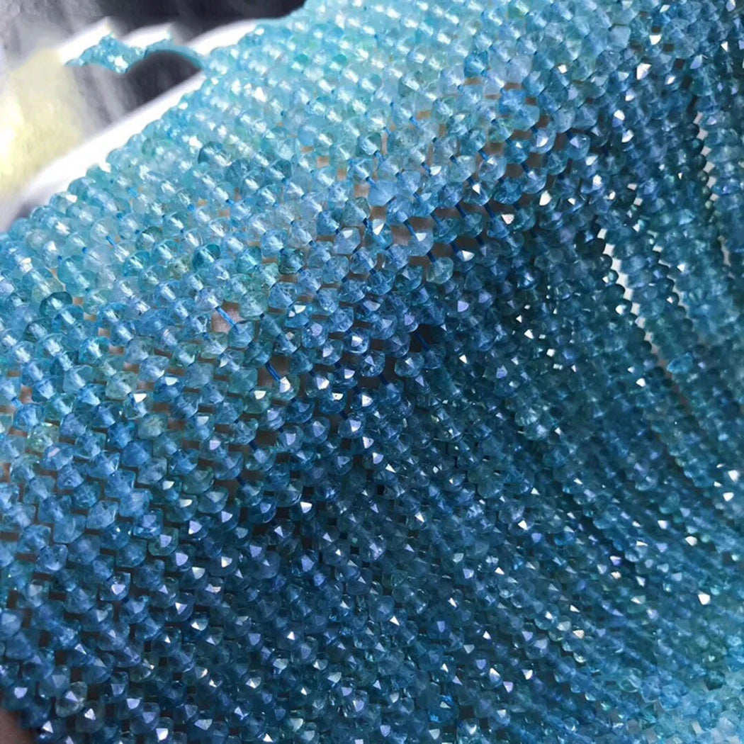 Labradorite Apatite Kyanite Morganite Roundel Beads 925 Silver Jewelry 15in