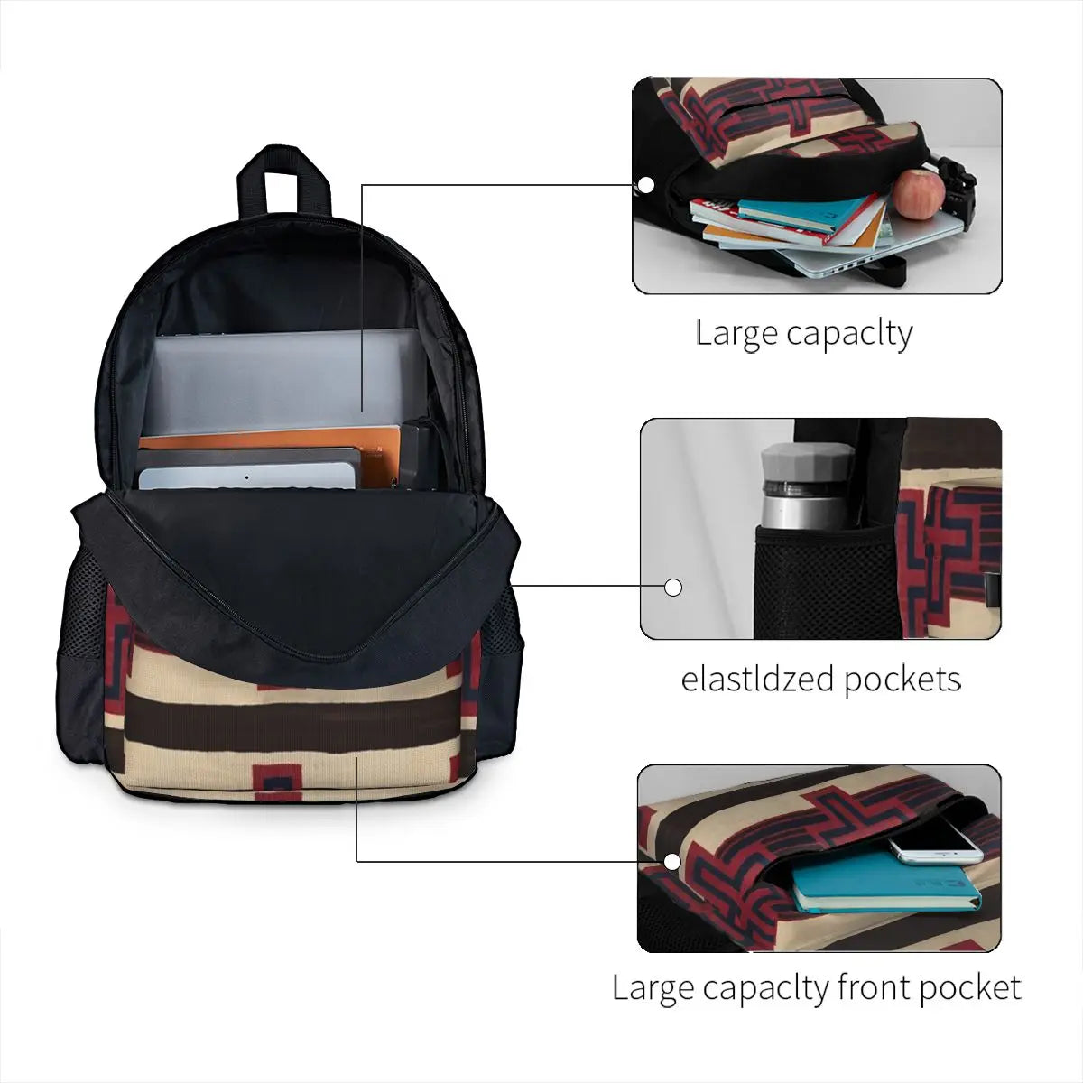 Navajo Backpacks for Men and Women with Zipper