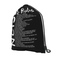 Ncis Gibbs Rules Drawstring Backpack Bookbag Beach Bag