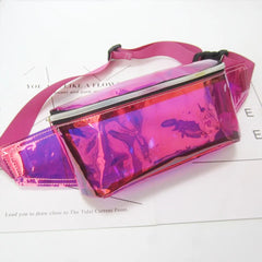 Neon Green Waist Bag Vintage Women Pink Laser Bags