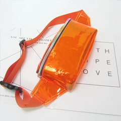 Neon Green Waist Bag Vintage Women Pink Laser Bags