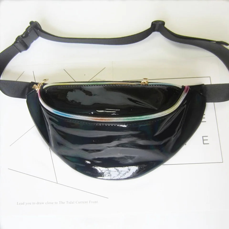 Neon Pink Fanny Pack for Women PU Leather Waist Bag Chest Phone Pouch