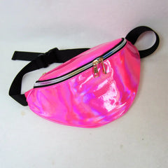 Neon Pink Fanny Pack for Women PU Leather Waist Bag Chest Phone Pouch