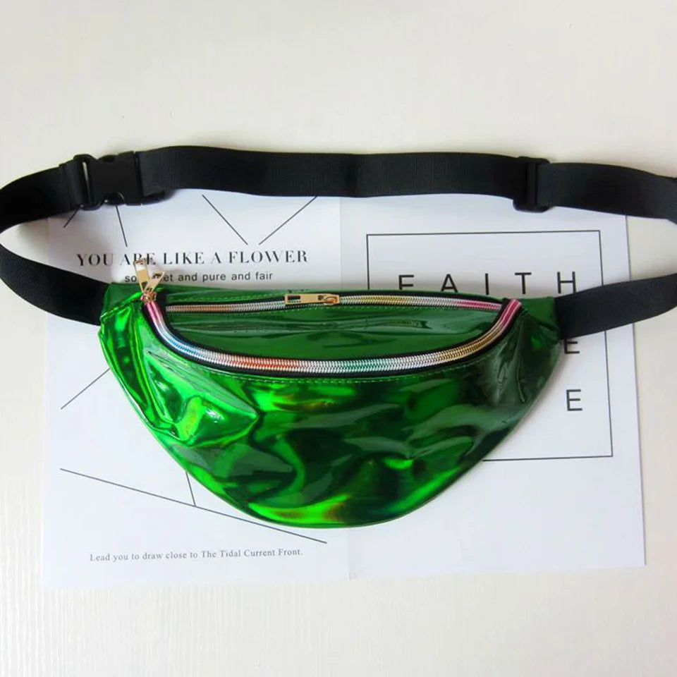 Neon Pink Fanny Pack for Women PU Leather Waist Bag Chest Phone Pouch