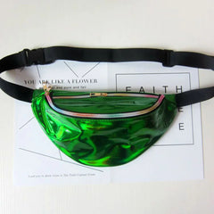 Neon Pink Fanny Pack for Women PU Leather Waist Bag Chest Phone Pouch