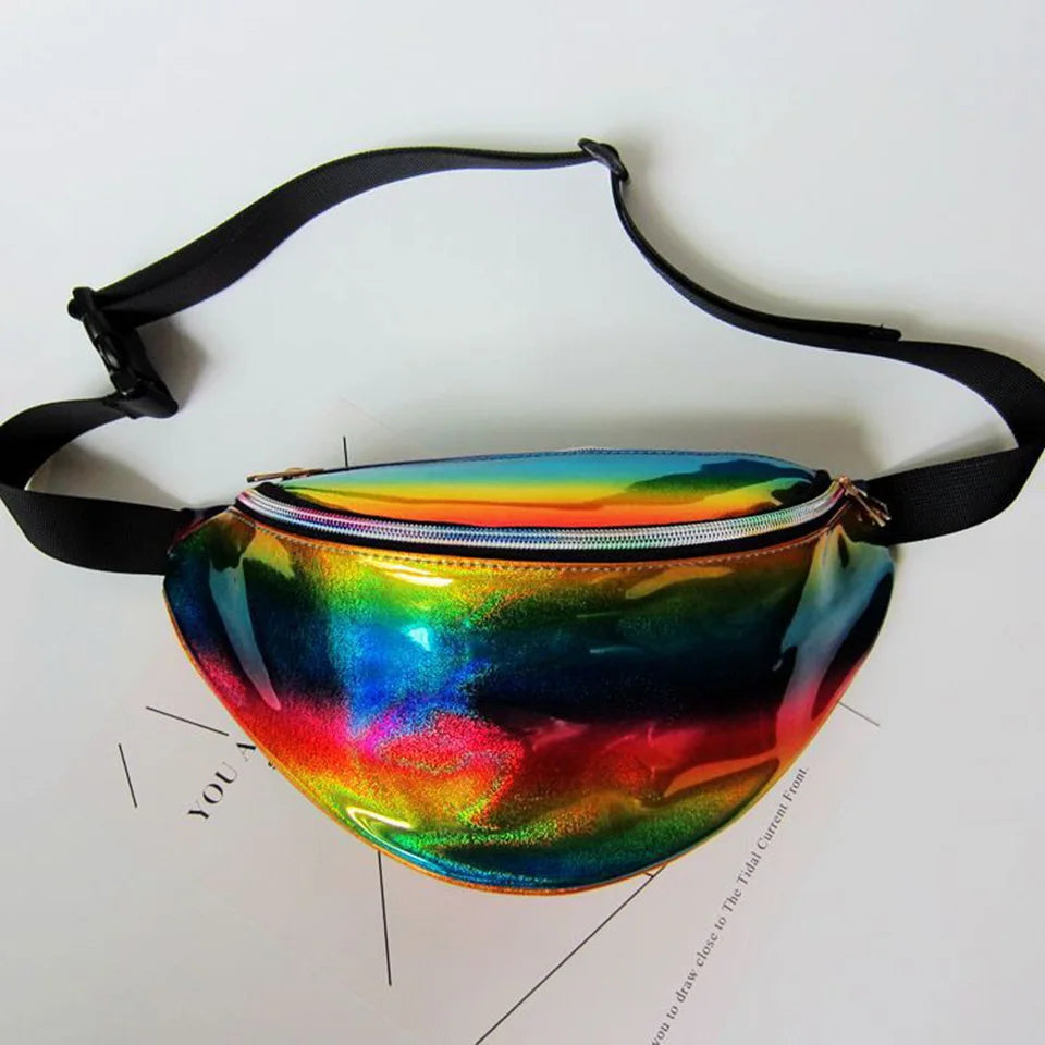 Neon Pink Fanny Pack for Women PU Leather Waist Bag Chest Phone Pouch