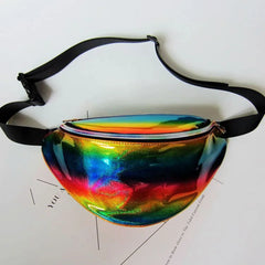 Neon Pink Fanny Pack for Women PU Leather Waist Bag Chest Phone Pouch