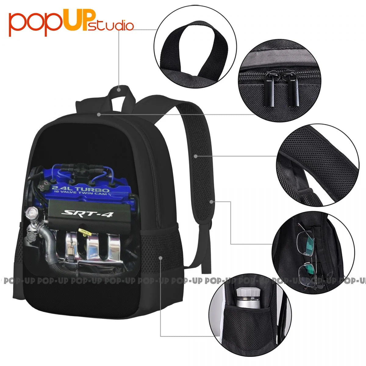 Neon Srt 4 Turbo Manifold Kit 2.4L Engine Backpack Large Capacity Gym Tote Bag