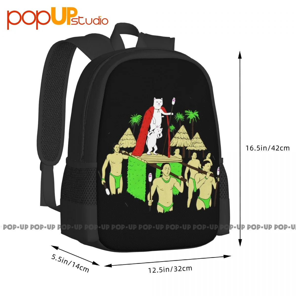 Nerm De Nunez Skateboard Backpack Large Capacity Art Print Sports Bag