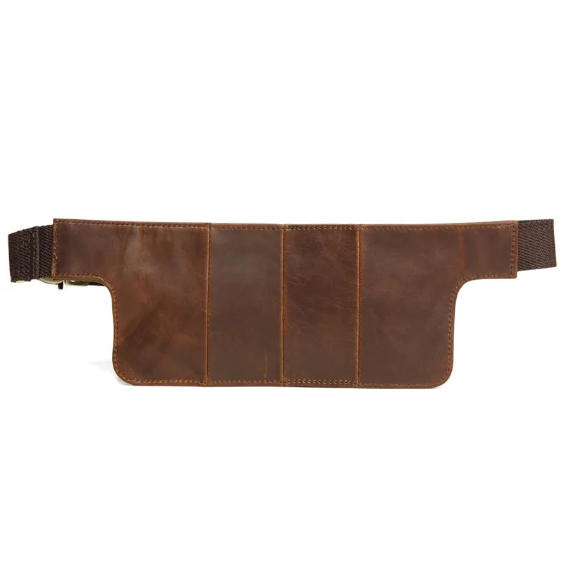 Vintage Chocolate Leather Waist Bag Chest Phone Bag M6373