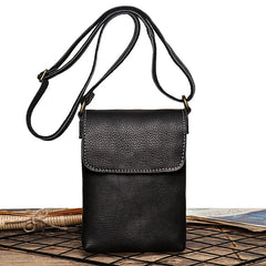 Vintage Brown Cowhide Leather Mini Messenger Bag