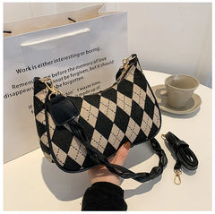 Net Red Retro Chessboard Lattice Underarm Bag Women's Autumn And Winter Versatil