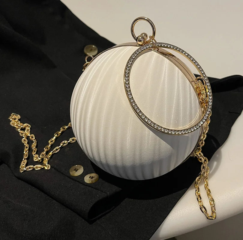 Spherical Handbag Chain Messenger Bag for Women