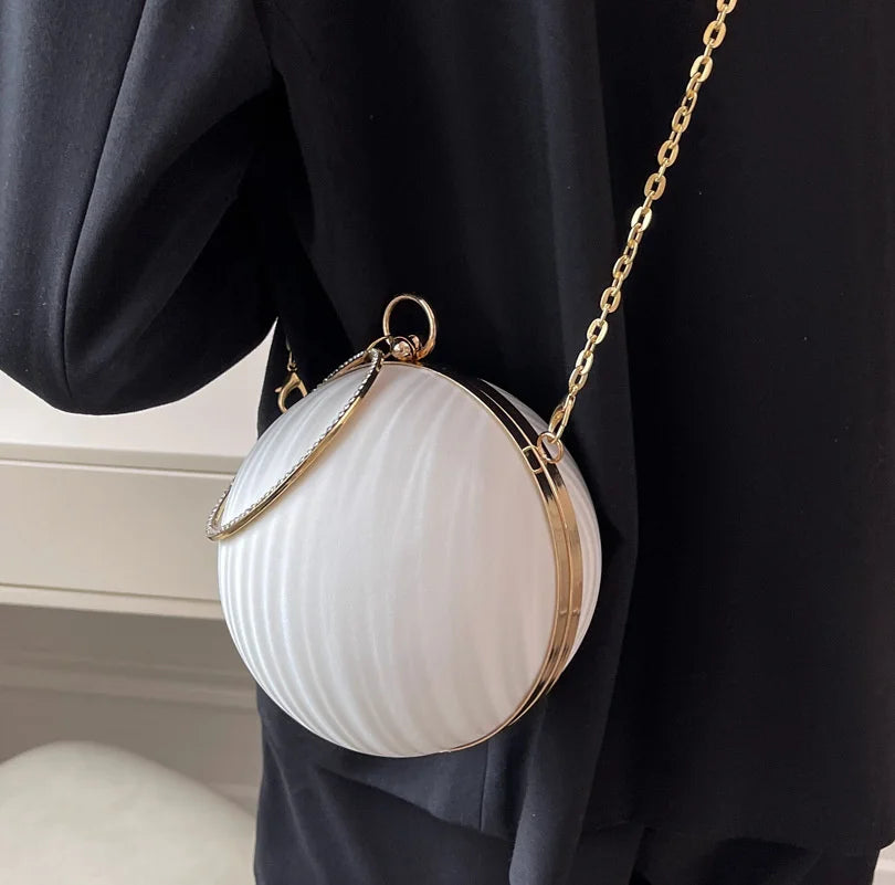Spherical Handbag Chain Messenger Bag for Women