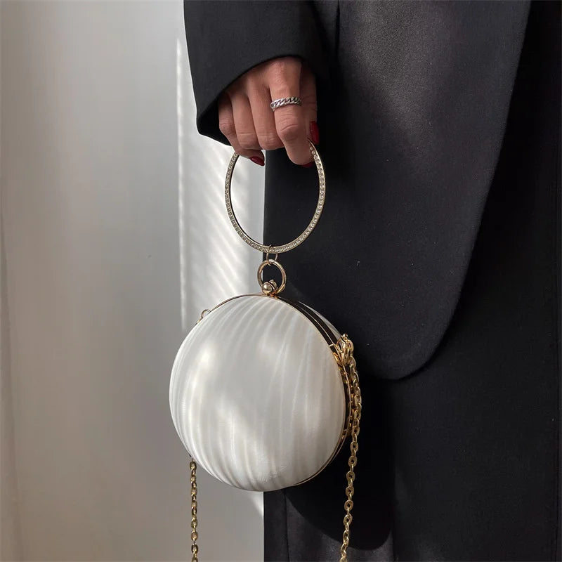 Spherical Handbag Chain Messenger Bag for Women