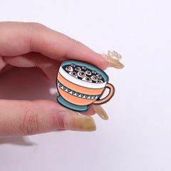 Halloween Enamel Pins Octopus Book Coffin Tea Brooches Bag Lapel Badges