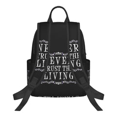 Never Trust The Living Travel Bag Lightweight Student Backpack