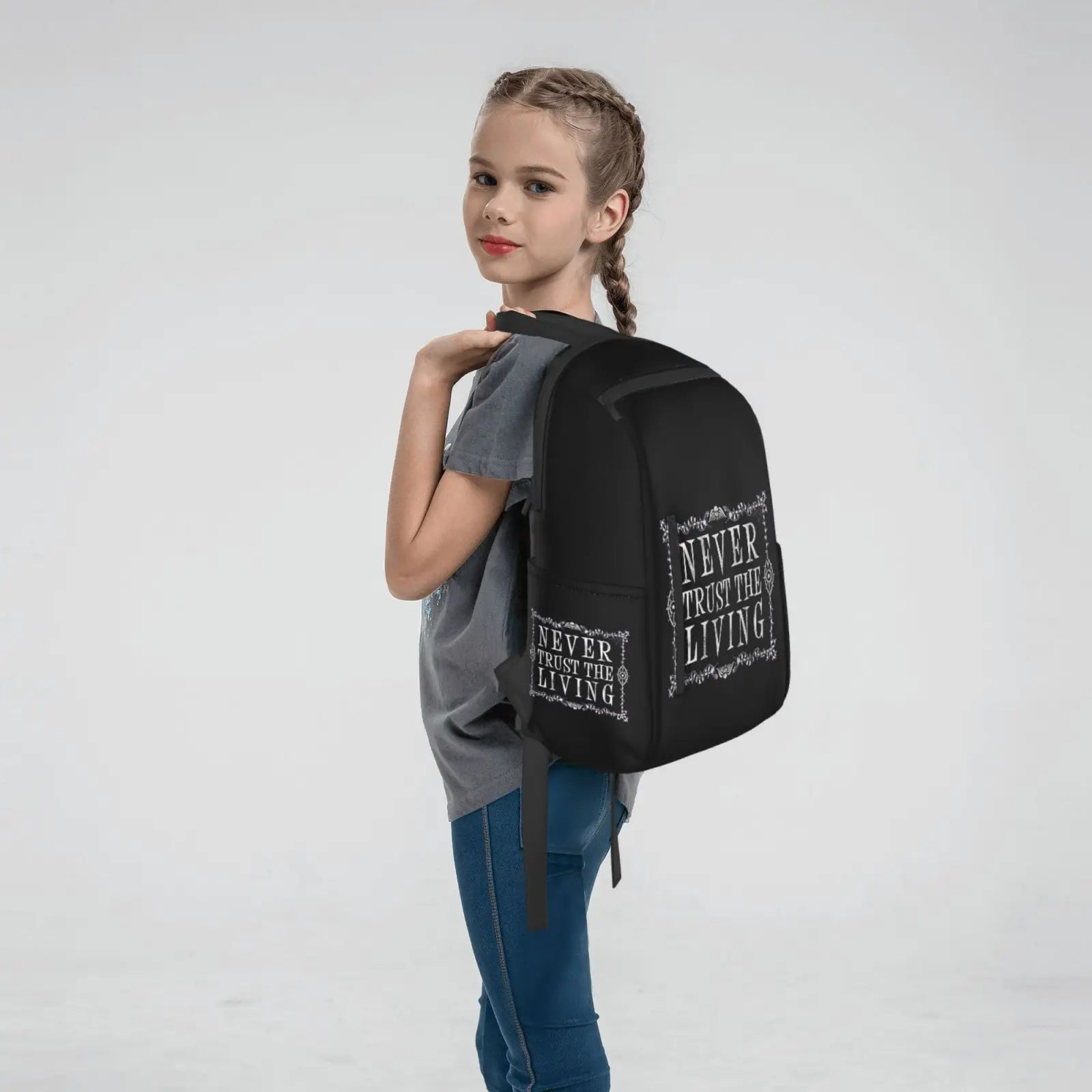 Never Trust The Living Travel Bag Lightweight Student Backpack