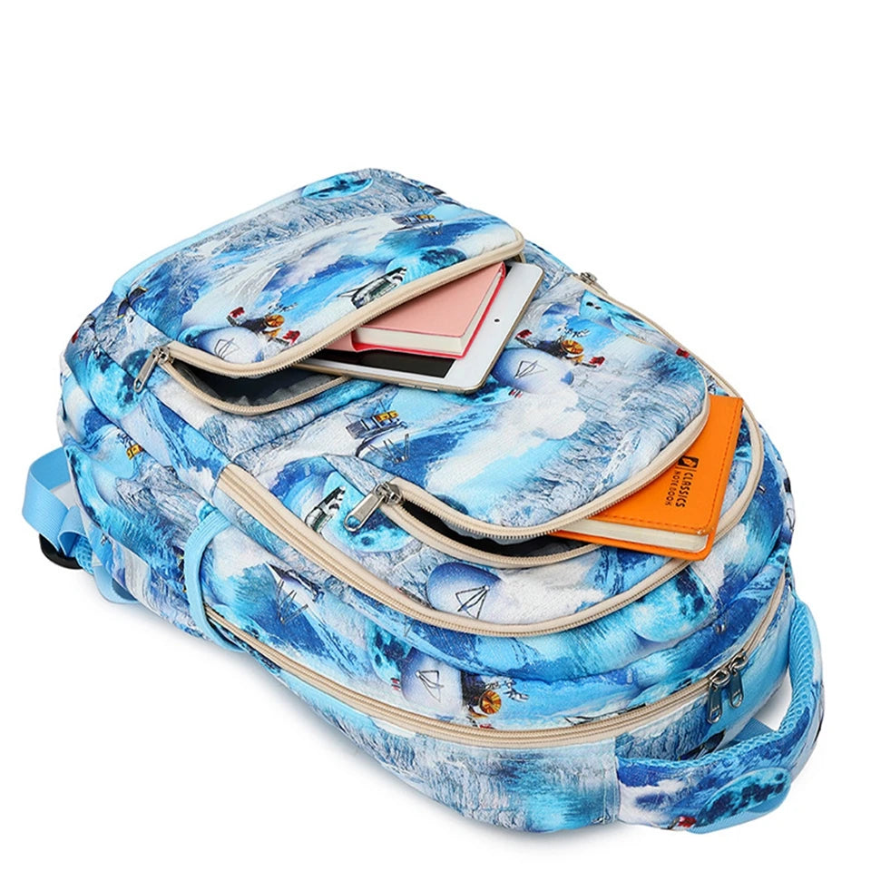 Kids School Backpack Boys Girls Bookbag Waterproof Nylon Lightweight