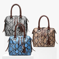 Summer Women's Shoulder Bag Snakeskin Cross-Body Handbag 4-Piece Set