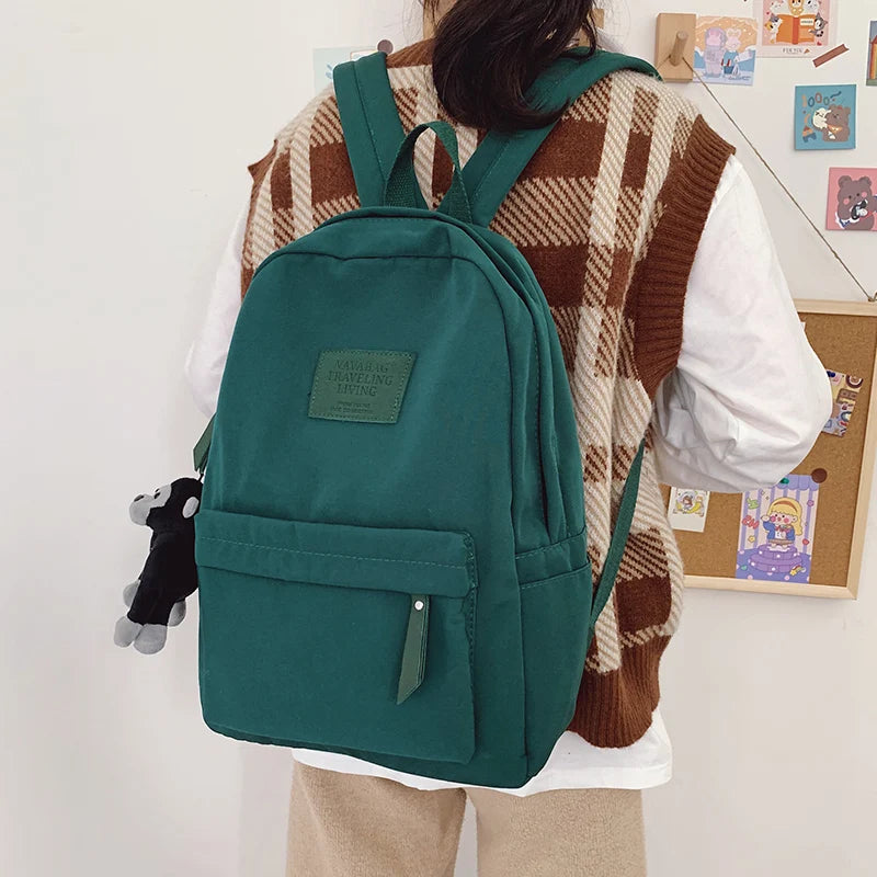 Nylon Women Backpack Anti-theft School Bag for Teen Girls Shoulder Bag