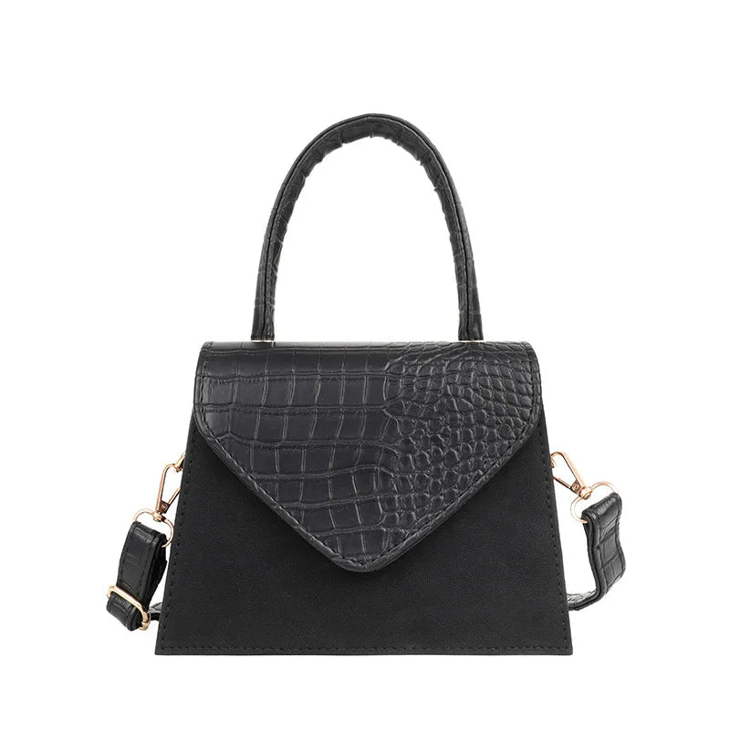 Crocodile Pattern Leather Shoulder Bag Vintage Ladies Crossbody Messenger Bag